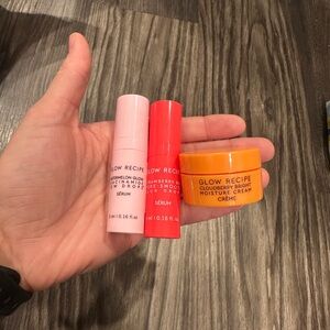 Glow Recipe Dew Drops, Strawberry Serum, and Cloudberry Cream Collection